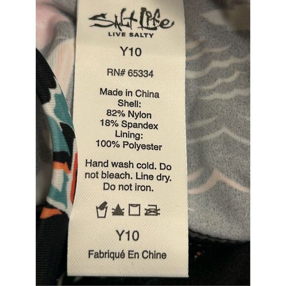 Salt Life swimsuit one piece tropical black Youth 10 nwt (0133) - Picture 6 of 6